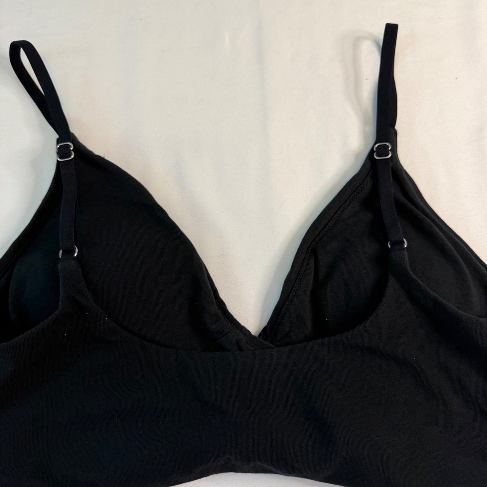 Slick Chicks Front Fastening Adaptive Bralette Black Large Wireless Cotton Blend - Picture 3 of 13